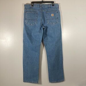 Carhartt Mens Denim Blue Jeans Relaxed Fit Size 36 x 32 100% Cotton